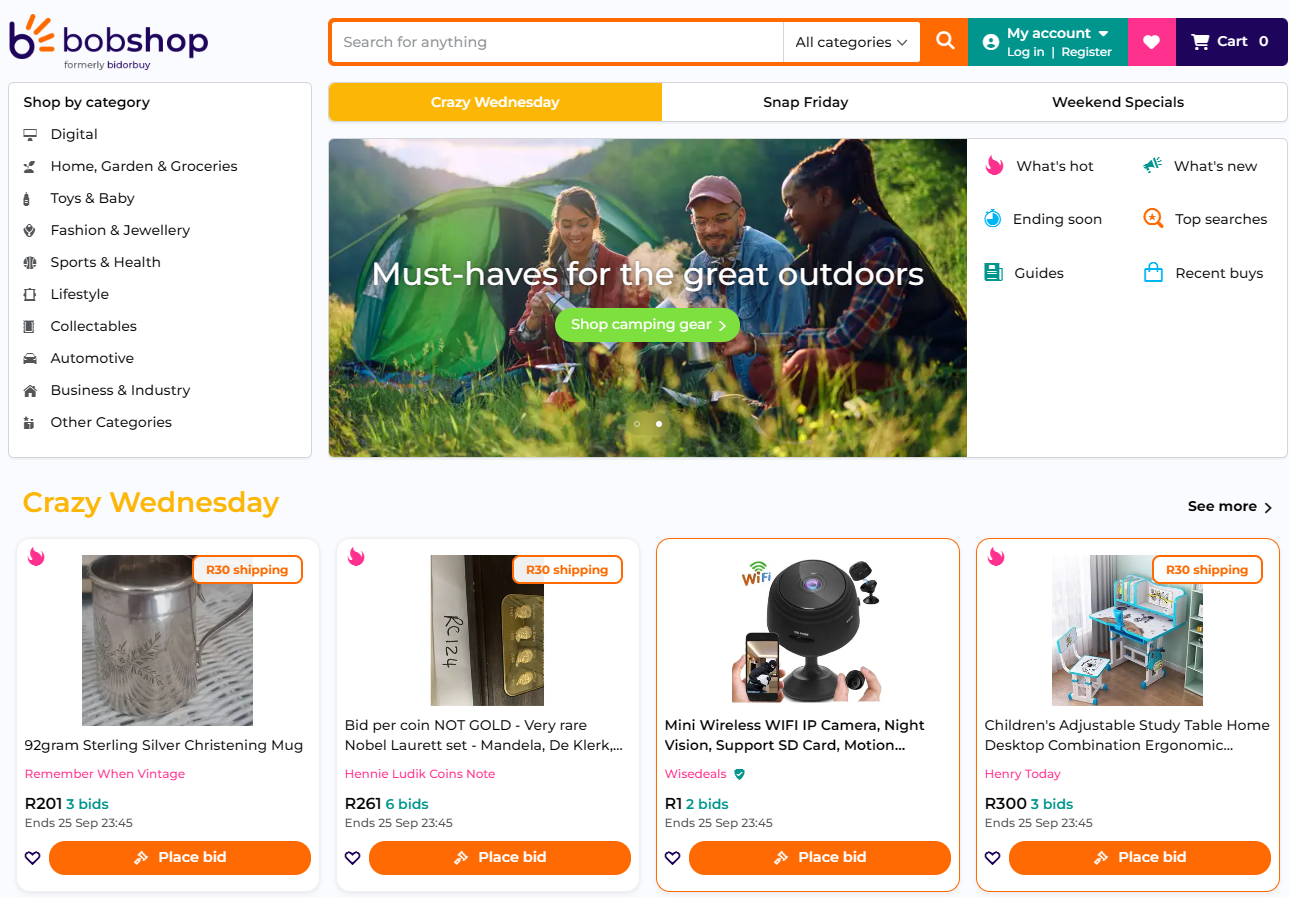 bidorbuy.co.za — UX and email design for South Africa's largest online marketplace