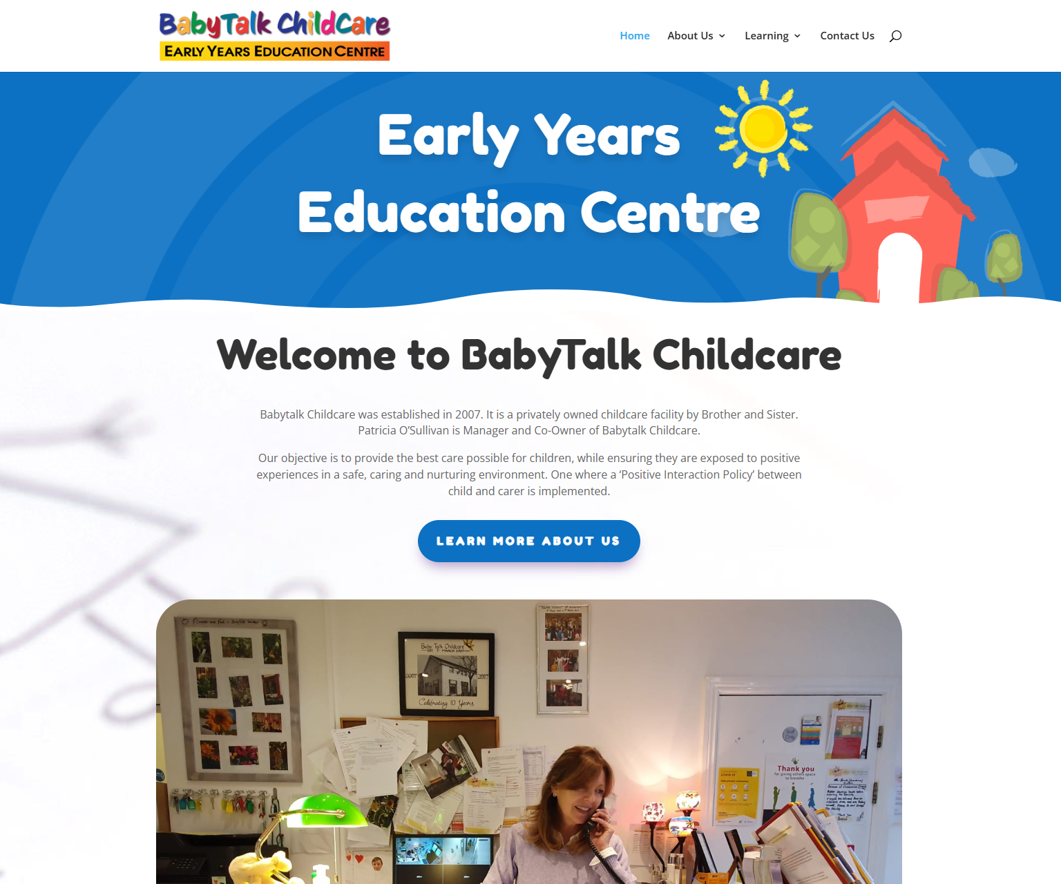 Baby Talk Childcare website — Cork childcare facility branding and website design by James Cacchione
